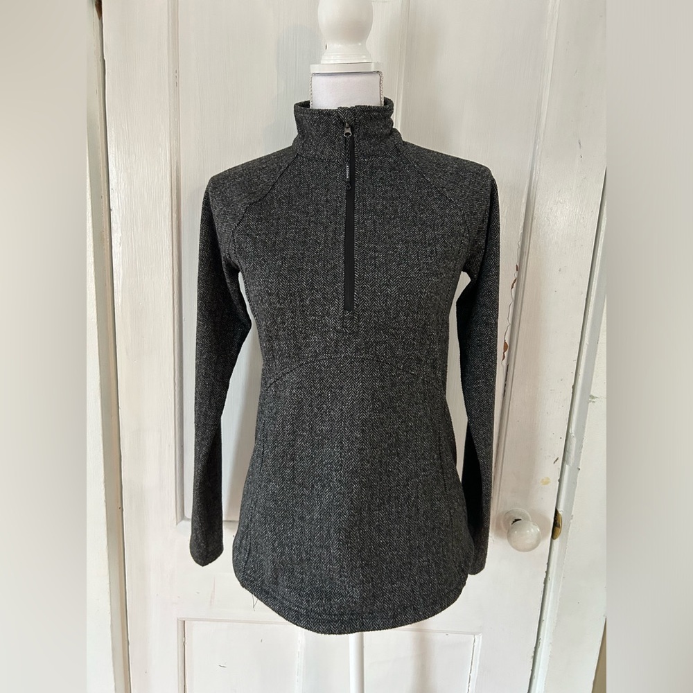 Women’s Kyodan Outdoor 1/4 Zip Grey Tweed Pullover size P/S